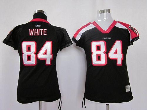 Falcons #84 Roddy White Black Women's Field Flirt Stitched NFL Jersey